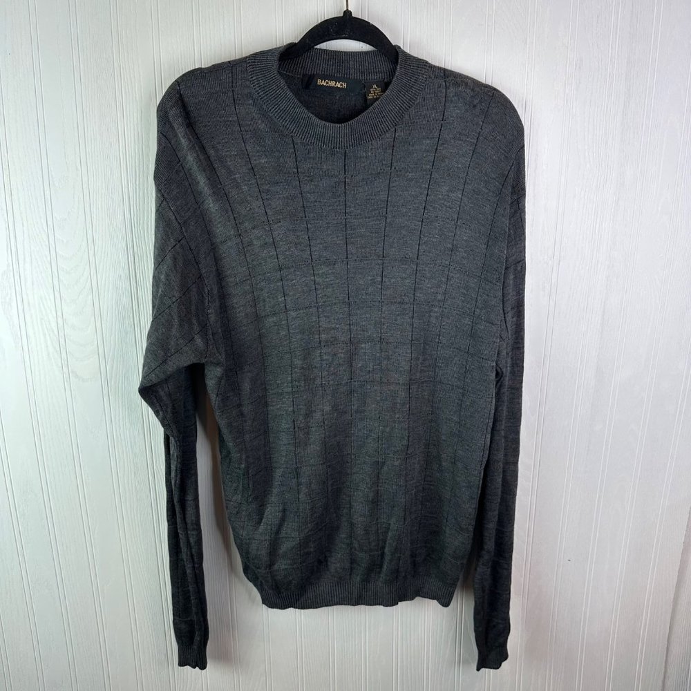 Bachrach Sweater Dark Gray 100% Silk Size XL